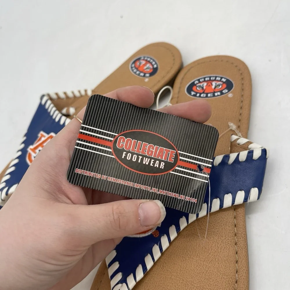 Auburn University Flip-Flops Womens 9 Men's 8 Sandals Thong Casual Sports